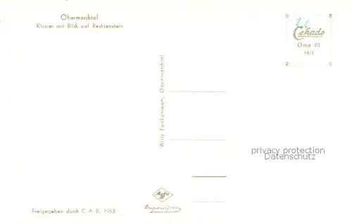 AK / Ansichtskarte Obermarchtal Fliegeraufnahme Kloster Rechtenstein Obermarchtal