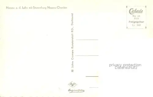 AK / Ansichtskarte Nassau_Lahn Fliegeraufnahme Teilansicht m. Stammburg Nassau Oranien Nassau_Lahn