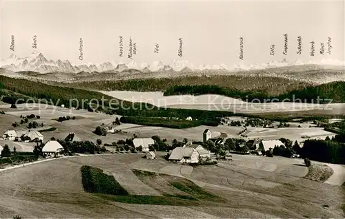 AK / Ansichtskarte Saig_Schwarzwald Fliegeraufnahme Kurhotel Saigerhoeh m. Alpenpanorama Saig Schwarzwald