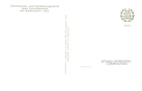 AK / Ansichtskarte Balduinstein Haus Schwalbenstein u. Schloss Schaumburg Balduinstein