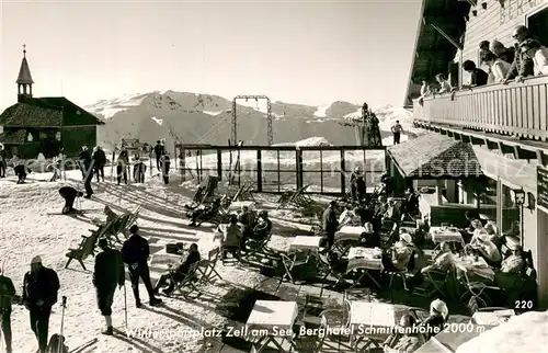 AK / Ansichtskarte Zell_See_AT Berghotel Schmittenhoehe Sonnenterrasse Skilift 