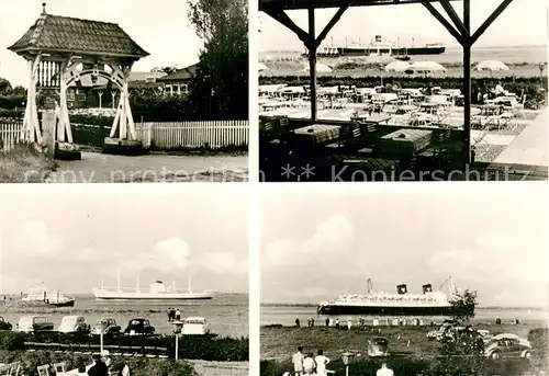 AK / Ansichtskarte Steinkirchen_Stade Faehrhaus Luehe Gaststaette Terrasse Dampfer Steinkirchen_Stade