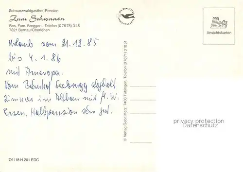 AK / Ansichtskarte Oberlehen Schwarzwaldgasthof Schwanen Panorama Oberlehen