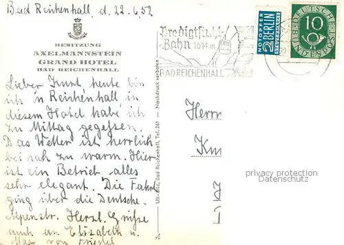 AK / Ansichtskarte Bad_Reichenhall Axelmannstein Grand Hotel Alpen Bad_Reichenhall