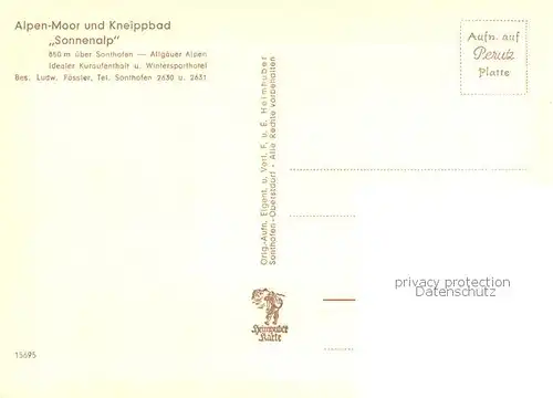 AK / Ansichtskarte Sonthofen_Oberallgaeu Alpenmoor  und Kneippbad Sonnenalp Wintergarten Sonthofen Oberallgaeu