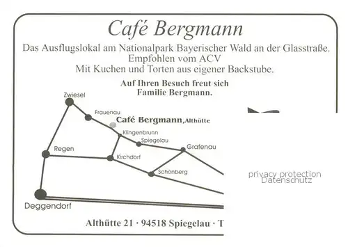 AK / Ansichtskarte Althuette_Klingenbrunn Cafe Bergmann am Nationalpark Bayerischer Wald 