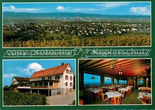 AK / Ansichtskarte oetlingen_Weil_Rhein Gasthaus Dreilaenderblick Restaurant Panorama Markgraeflerland oetlingen_Weil_Rhein