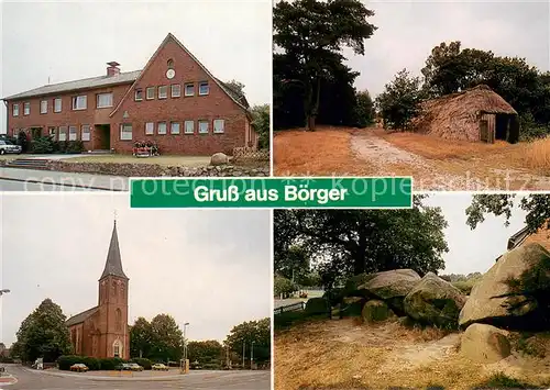 AK / Ansichtskarte Boerger Jugendherberge Kirche Scheune Steenhus Steingrab Boerger