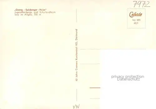AK / Ansichtskarte Isny_Allgaeu Jugendherberge und Schullandheim Georg Sulzberger Heim Isny Allgaeu