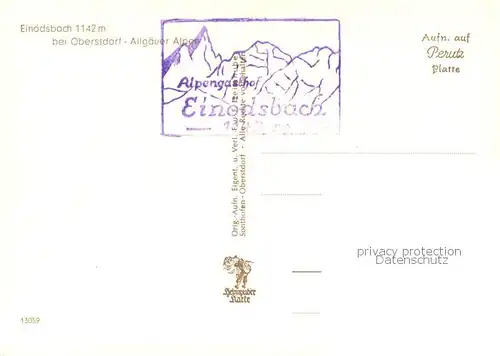 AK / Ansichtskarte Einoedsbach Berggasthof Allgaeuer Alpen Einoedsbach