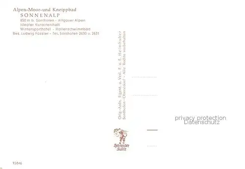 AK / Ansichtskarte Sonthofen_Oberallgaeu Alpen Moor  und Kneippbad Sonnenalp Winterlandschaft Allgaeuer Alpen Sonthofen Oberallgaeu