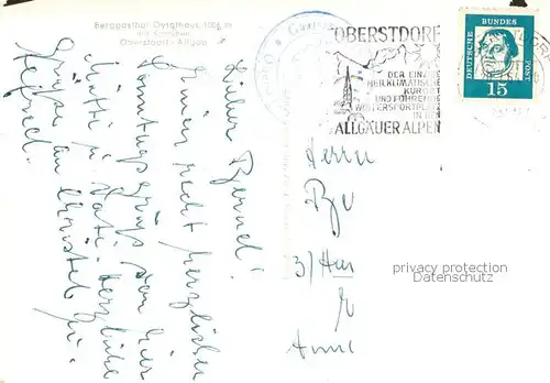 AK / Ansichtskarte Oberstdorf Berggasthof Oytalhaus Allgaeuer Alpen Oberstdorf