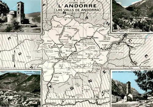 AK / Ansichtskarte Andorra Les Valls de Andorra Landkarte Andorra