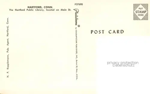 AK / Ansichtskarte Hartford_Connecticut The Hartford Public Library   Main Street 