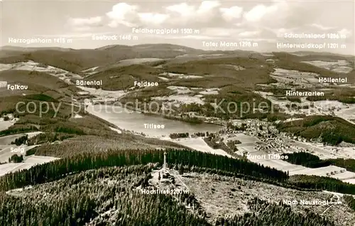 AK / Ansichtskarte Titisee Fliegeraufnahme See Ansicht Hinterzarten Feldberg Gebiet  Titisee