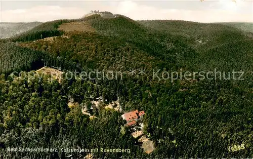 AK / Ansichtskarte Bad_Sachsa_Harz Fliegeraufnahme Katzenstein m. Ravensberg Bad_Sachsa_Harz