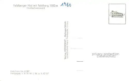 AK / Ansichtskarte Feldberg_1450m_Schwarzwald Fliegeraufnahme Feldberger Hof m. Feldberg 