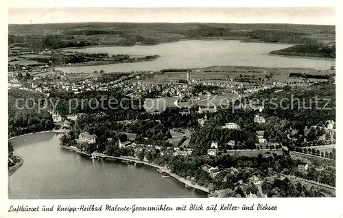 AK / Ansichtskarte Malente Gremsmuehlen Fliegeraufnahme Gesamtansicht m. Keller  u. Dieksee Malente Gremsmuehlen