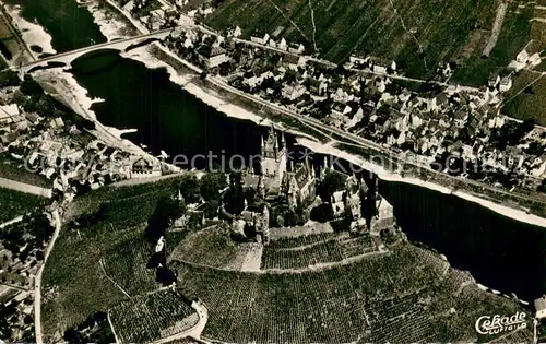 AK / Ansichtskarte Cochem_Mosel Fliegeraufnahme Gesamtansicht m. Burg Cochem Mosel