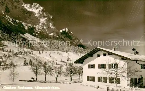 AK / Ansichtskarte Mittenwald_Karwendel_Tirol Gasthaus Ferchensee Mittenwald_Karwendel