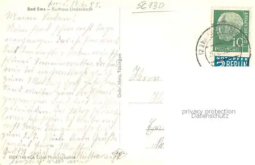 AK / Ansichtskarte Bad_Ems Kurhaus Lindenbach Bad_Ems