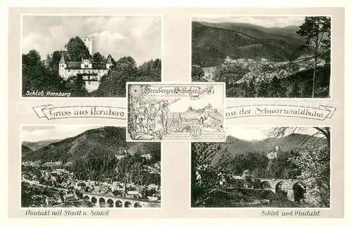 AK / Ansichtskarte Hornberg_Schwarzwald Schloss Hornberg Viadukt mit Stadt und Schloss Hornberger Schiessen Hornberg Schwarzwald