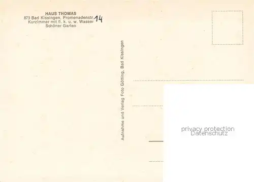 AK / Ansichtskarte Bad_Kissingen Haus Thomas Bad_Kissingen