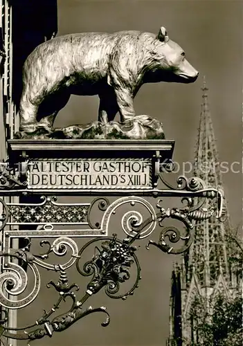 AK / Ansichtskarte Freiburg_Breisgau Gasthof zum Baeren Wirtshausschild Freiburg Breisgau