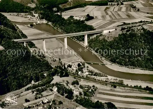 AK / Ansichtskarte Hann._Muenden Autobahn Werrabruecke Fliegeraufnahme Hann. Muenden