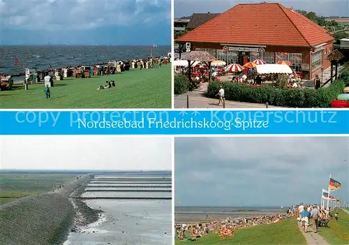 AK / Ansichtskarte Friedrichskoog_Nordseebad Strandpartien Restaurant Zur Spitze Friedrichskoog_Nordseebad