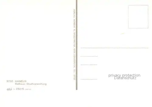 AK / Ansichtskarte Hameln_Weser Rathaus Stadtverwaltung Plastik Hameln Weser