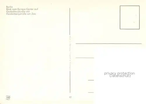AK / Ansichtskarte Berlin Blick vom Europa Center auf Gedaechtniskirche mit Hardenbergstrasse am Zoo Berlin