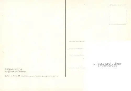 AK / Ansichtskarte Braunschweig Burgplatz mit Rathaus Fliegeraufnahme Braunschweig