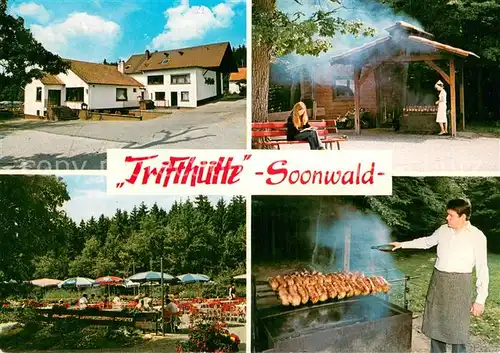 AK / Ansichtskarte Eckweiler_Bad_Sobernheim Trifthuette Soonwald Gartenterrasse Spiessbraten  Eckweiler_Bad_Sobernheim