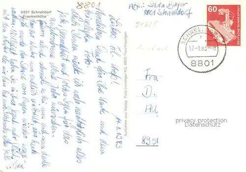 AK / Ansichtskarte Schnelldorf_Mittelfranken Frankenhoehe Ortspartien Schnelldorf Mittelfranken