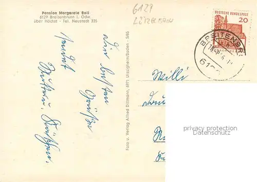 AK / Ansichtskarte Breitenbrunn_Odenwald Panorama Pension Boll Pool Liegewiese Gaststube Breitenbrunn Odenwald