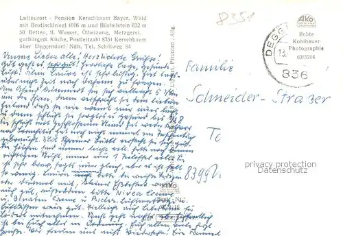 AK / Ansichtskarte Kerschbaum Panorama Pension Kerschbaum Sender Brotjalriegl Buechlstein Kerschbaum