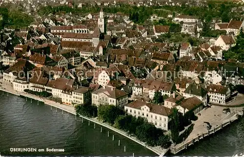 AK / Ansichtskarte ueberlingen_Bodensee Fliegeraufnahme Teilansicht ueberlingen Bodensee