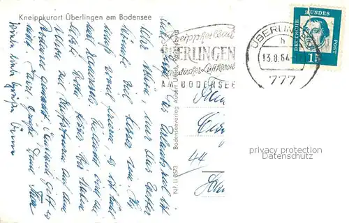 AK / Ansichtskarte ueberlingen_Bodensee Fliegeraufnahme Teilansicht ueberlingen Bodensee