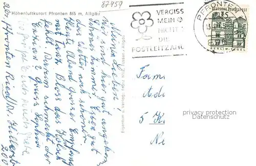 AK / Ansichtskarte Pfronten Fliegeraufnahme Panorama m. Zugspitze Hochplatte Pfronten