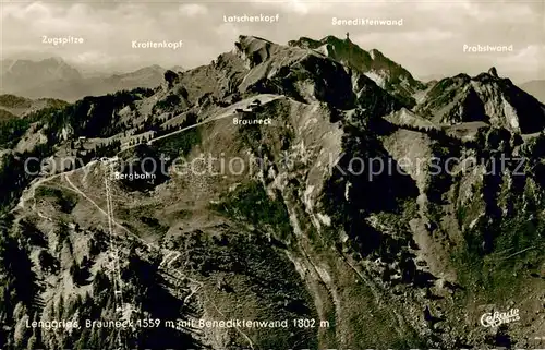 AK / Ansichtskarte Lenggries Braunecl Benediktenwand Bergbahn Probstwand Lenggries