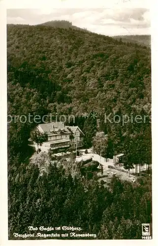 AK / Ansichtskarte Bad_Sachsa_Harz Fliegeraufnahme Berghotel Katzenstein m. Ravensberg Bad_Sachsa_Harz