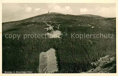 AK / Ansichtskarte Brocken_Harz Fliegeraufnahme Gesamtansicht Brocken Harz