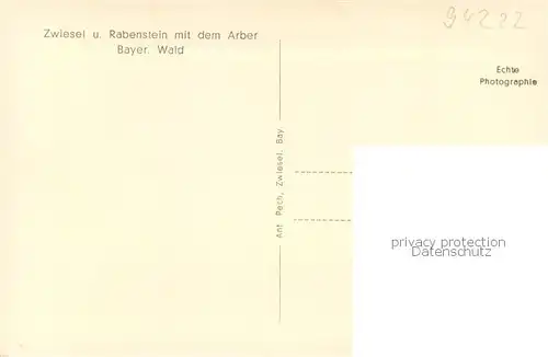 AK / Ansichtskarte Zwiesel__Niederbayern Gesamtansicht m. Rabenstein u. d. Arber 