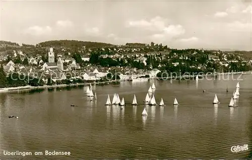 AK / Ansichtskarte ueberlingen_Bodensee Fliegeraufnahme Seepartie ueberlingen Bodensee