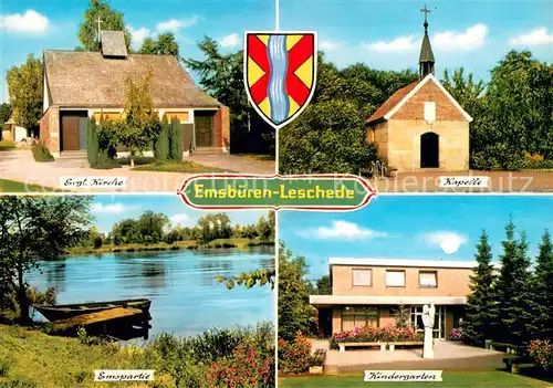 AK / Ansichtskarte Emsbueren Kapelle Emspartie Kindergarten Evgl. Kirche Emsbueren