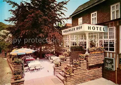 AK / Ansichtskarte Neuhaus_Solling Hotel Sollinger Hof Aussenansicht Eingang m. Terrasse Neuhaus Solling