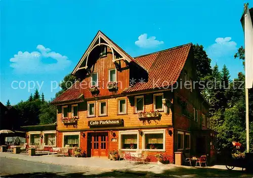 AK / Ansichtskarte Altenau_Harz Cafe Parkhaus u. Hotel garni Aussenansicht Holzhaus Altenau Harz