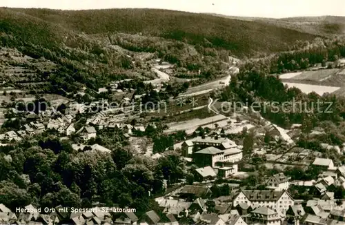 AK / Ansichtskarte Bad_Orb Fliegeraufnahme mit Spessart Sanatorium Bad_Orb