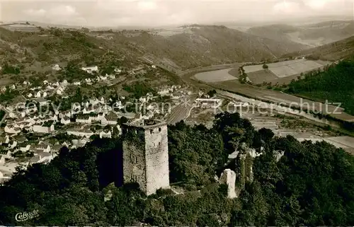 AK / Ansichtskarte Nassau_Bad Fliegeraufnahme mit Stammburg Nassau Oranien Nassau_Bad